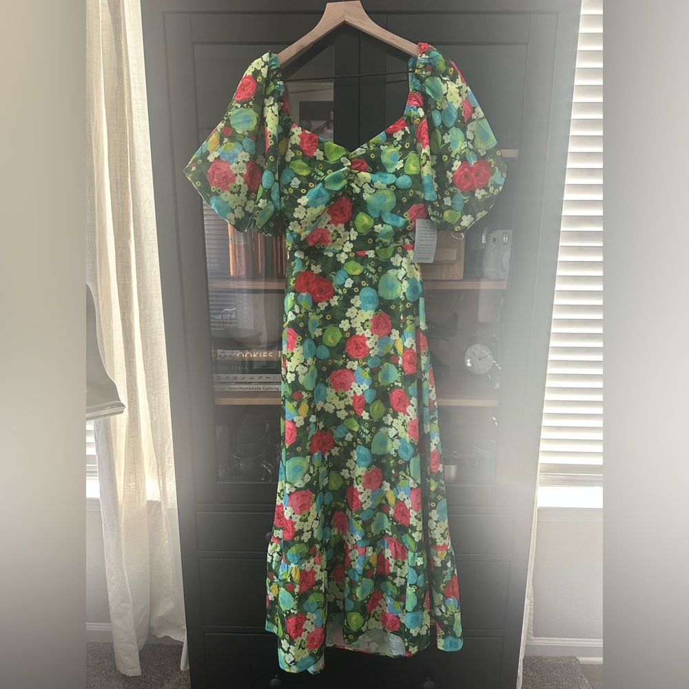 NWT Melloday puff sleeve maxi dress